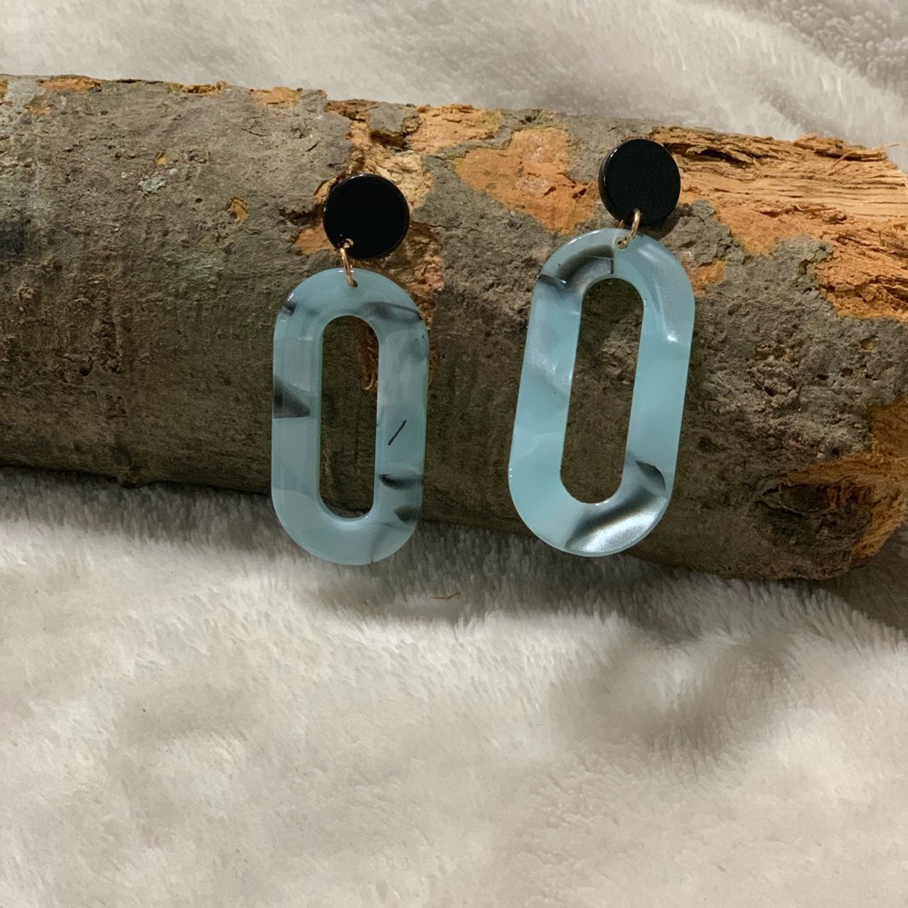 Blue Oval earrings